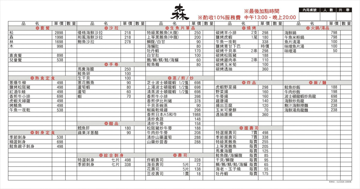 桃園美食,林口美食,森料理長庚店,森料理,新北美食,日料,日本料理,長庚美食,森料理菜單,刺身,握壽司,帝王蟹,特選握壽司,林套餐,懷石料理,定食,虎蝦天婦羅 定食,上湯波士頓龍蝦,避風塘波士頓龍蝦,海鮮鍋,虎蝦,活體海鮮,龜山日料,龜山美食,金三角鮪魚,美食